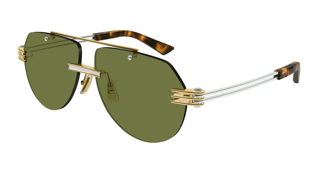 Lunettes de soleil bottega veneta bv1342s 003 dorado pilot/navigator unisex taille 59mm - Vue principale