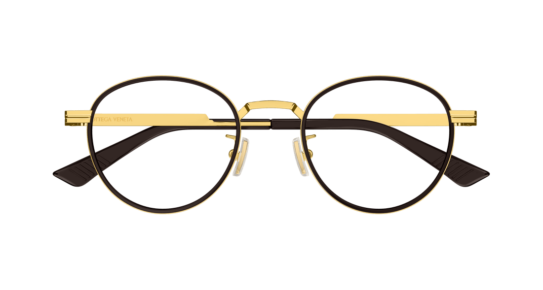 Occhiali da vista bottega veneta bv1337oj 004 dorado round/oval/panthos unisex taglia 48mm - Vista dettagliata
