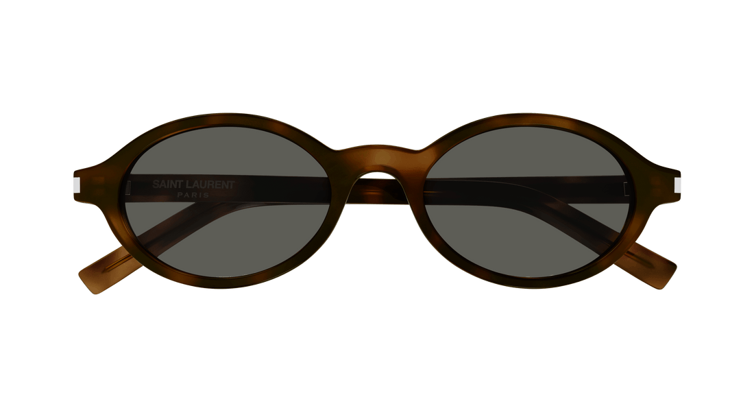 Óculos de sol saint laurent sl 751 jeanne 003 havana round/oval/panthos femenino tamanho 50mm - Vista de detalhe