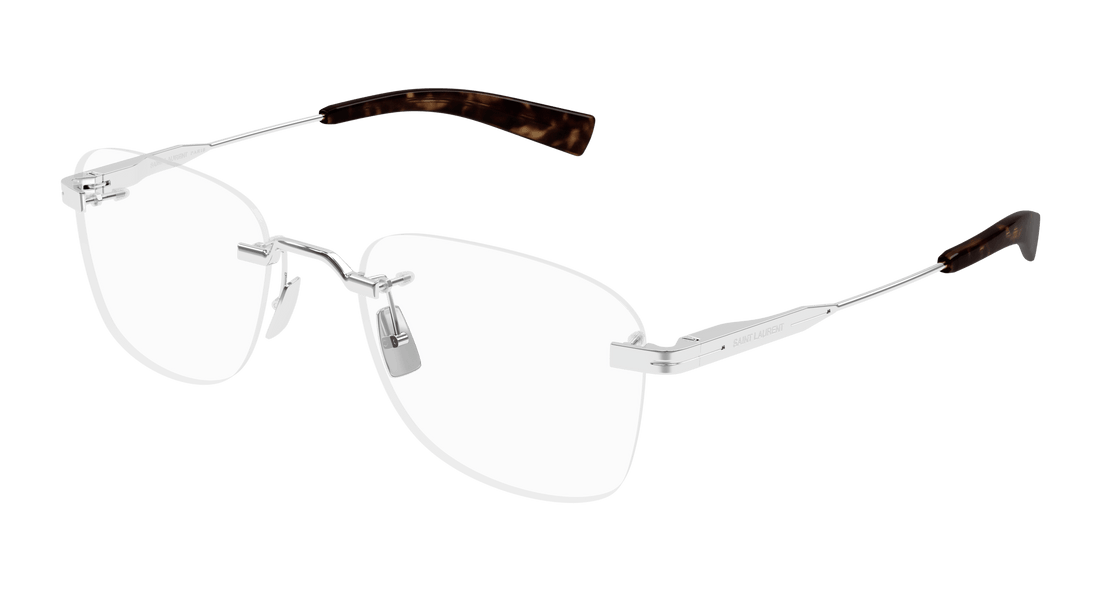 Prescription glasses saint laurent sl 744 001 plateado round/oval/panthos unisex size 53mm - Main view
