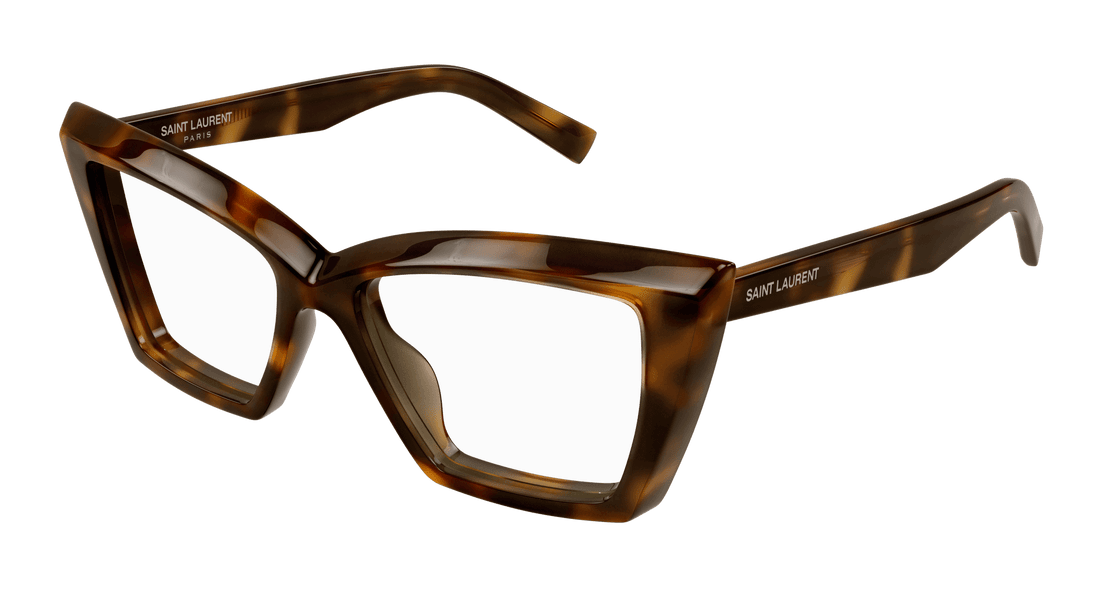 Prescription glasses saint laurent sl 657 opt 002 havana cat eye femenino size 54mm - Main view