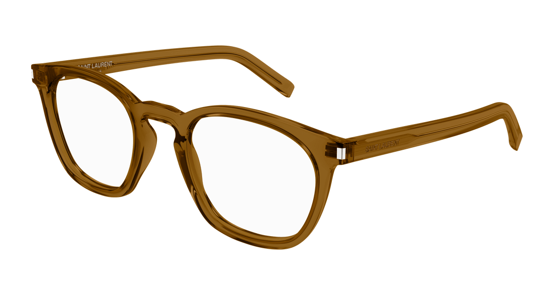 Prescription glasses saint laurent sl 28 opt 008 marron round/oval/panthos unisex size 50mm - Main view