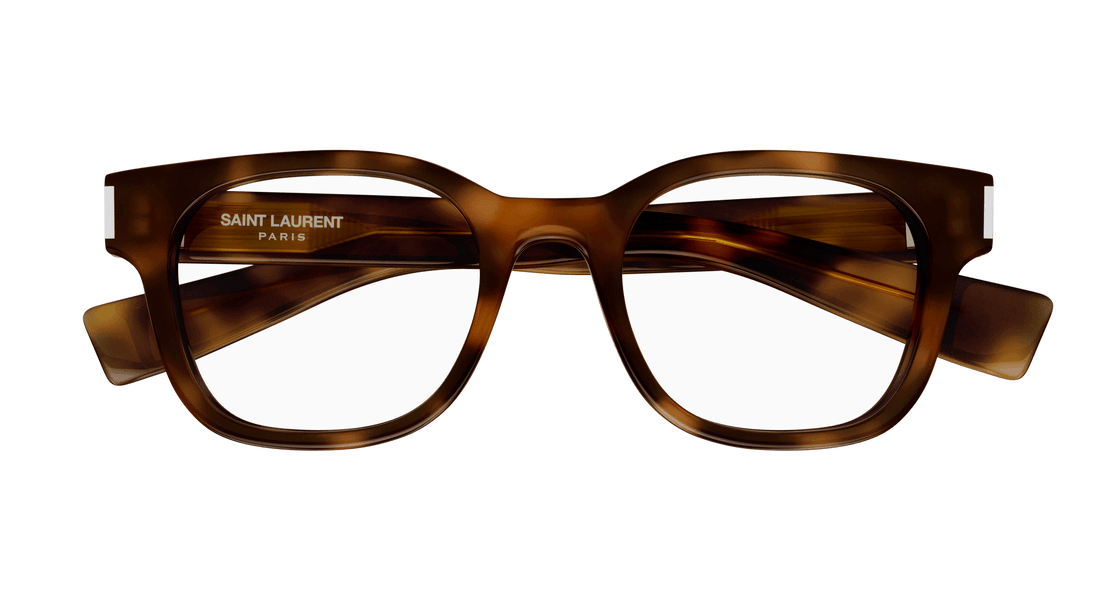 Prescription glasses saint laurent sl 722 002 havana rectangular / squared femenino size 49mm - Detailed view