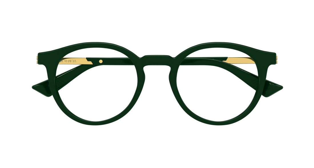Occhiali da vista bottega veneta bv1335oa 003 verde round/oval/panthos unisex taglia 50mm - Vista dettagliata