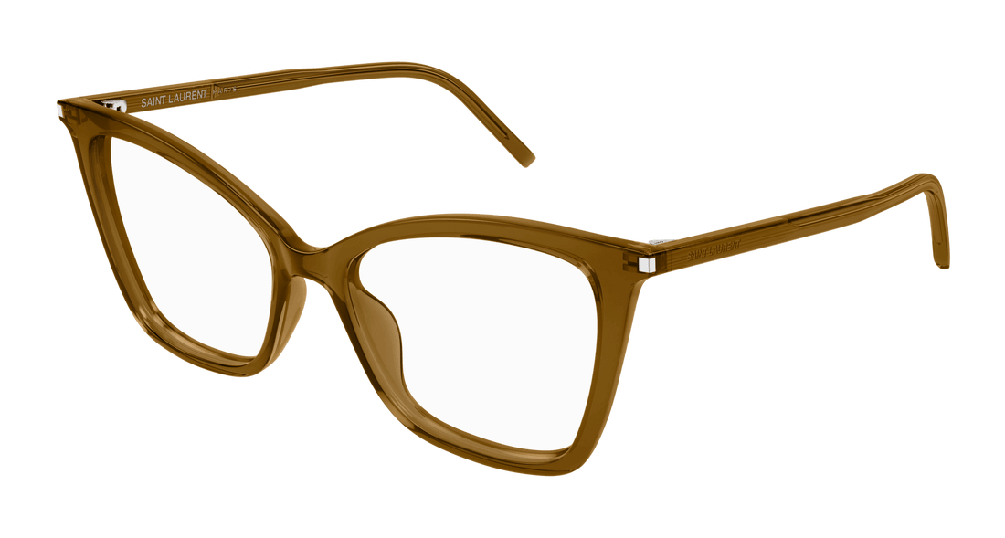 Prescription glasses saint laurent sl 386 009 marron cat eye femenino size 53mm - Main view