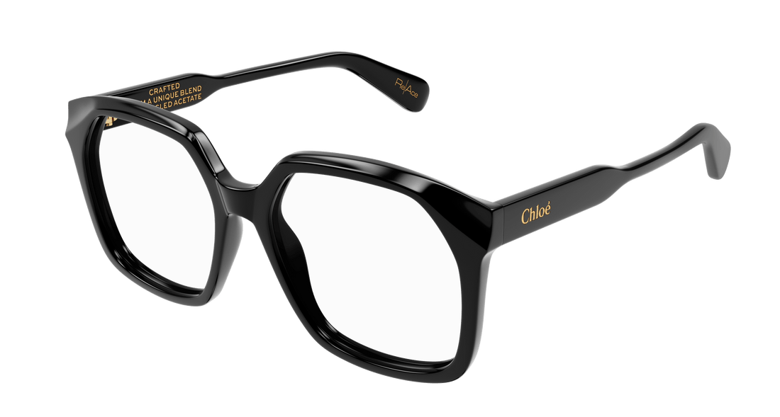 Óculos graduados chloé ch0263o 001 negro rectangular / squared femenino tamanho 55mm - Vista principal