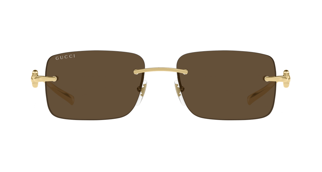 Lunettes de soleil gucci gg1703s 004 dorado rectangular / squared masculino taille 55mm - Vue détaillée