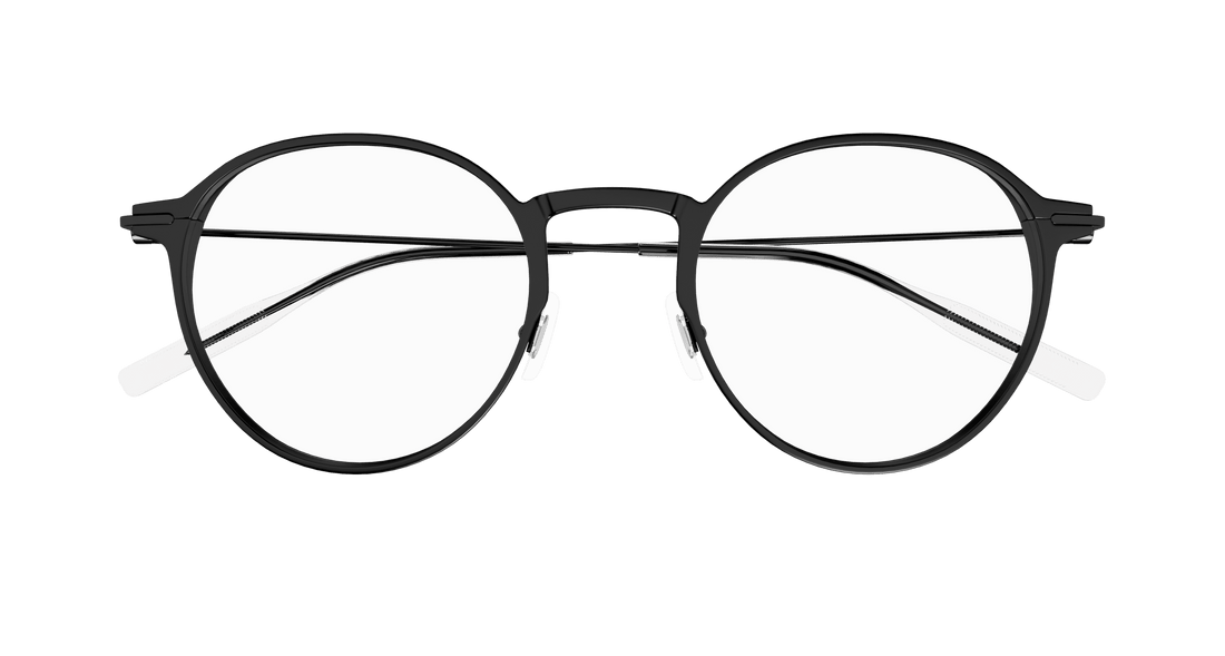 Occhiali da vista montblanc mb0357o 002 negro round/oval/panthos masculino taglia 49mm - Vista dettagliata