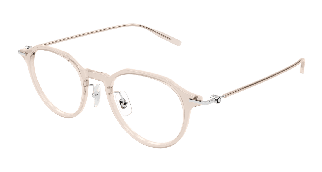 Occhiali da vista montblanc mb0355o 004 beige round/oval/panthos masculino taglia 49mm - Vista principale
