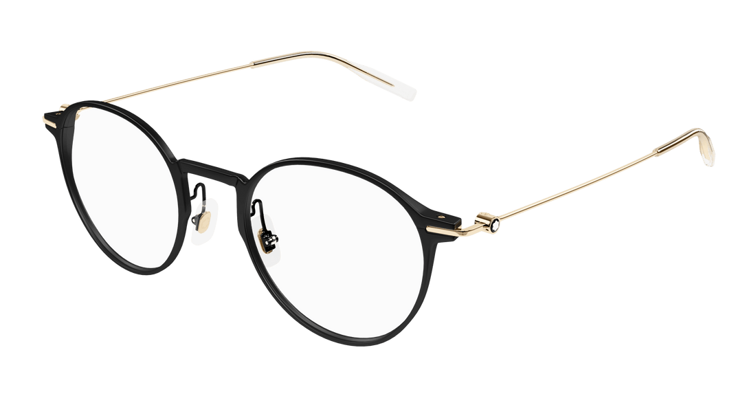 Occhiali da vista montblanc mb0357o 001 negro round/oval/panthos masculino taglia 49mm - Vista principale