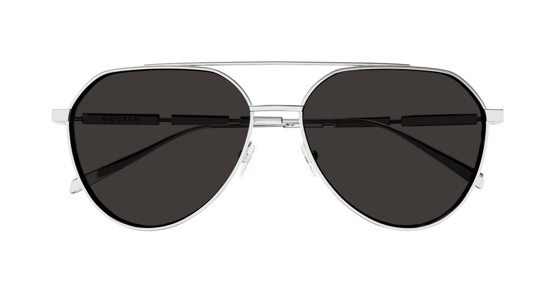 Sonnenbrillen alexander mcqueen am0478s 001 plateado pilot/navigator masculino größe 59mm - Detailansicht