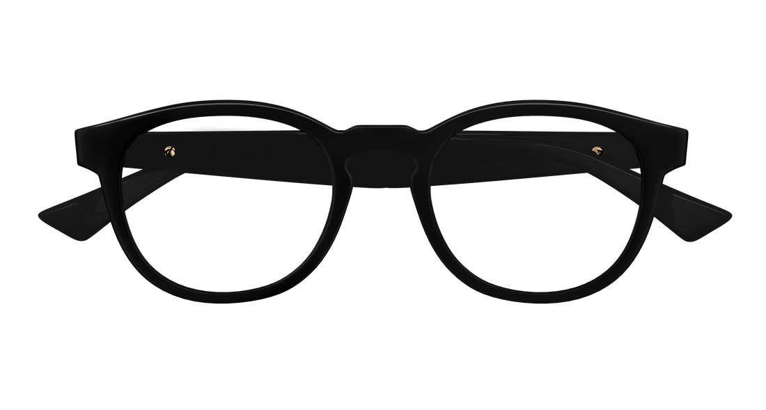 Occhiali da vista bottega veneta bv1339ok 001 negro round/oval/panthos unisex taglia 50mm - Vista dettagliata