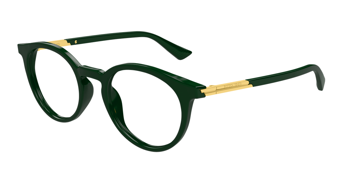 Glasögon bottega veneta bv1335oa 003 verde round/oval/panthos unisex storlek 50mm - Huvudvy
