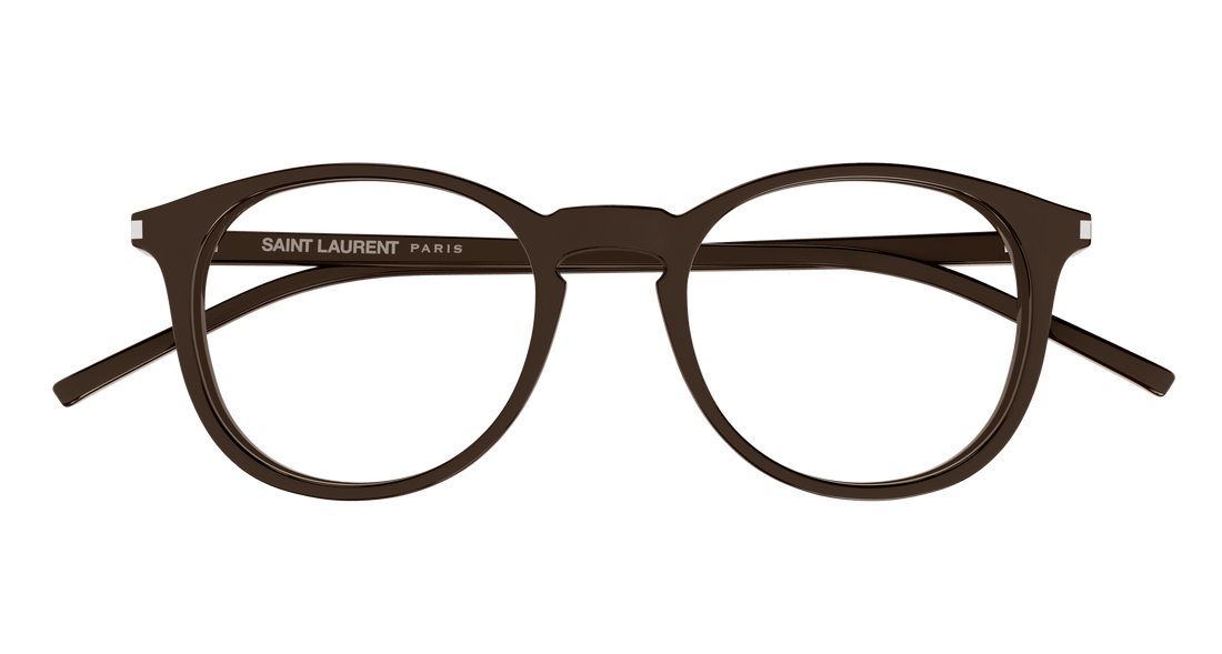 Lunettes de vue saint laurent sl 106 021 marron round/oval/panthos unisex taille 50mm - Vue détaillée