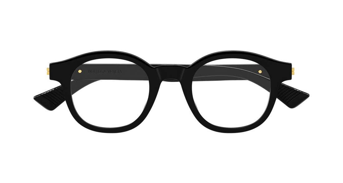 Prescription glasses bottega veneta bv1413o 001 negro round/oval/panthos masculino size 46mm - Detailed view