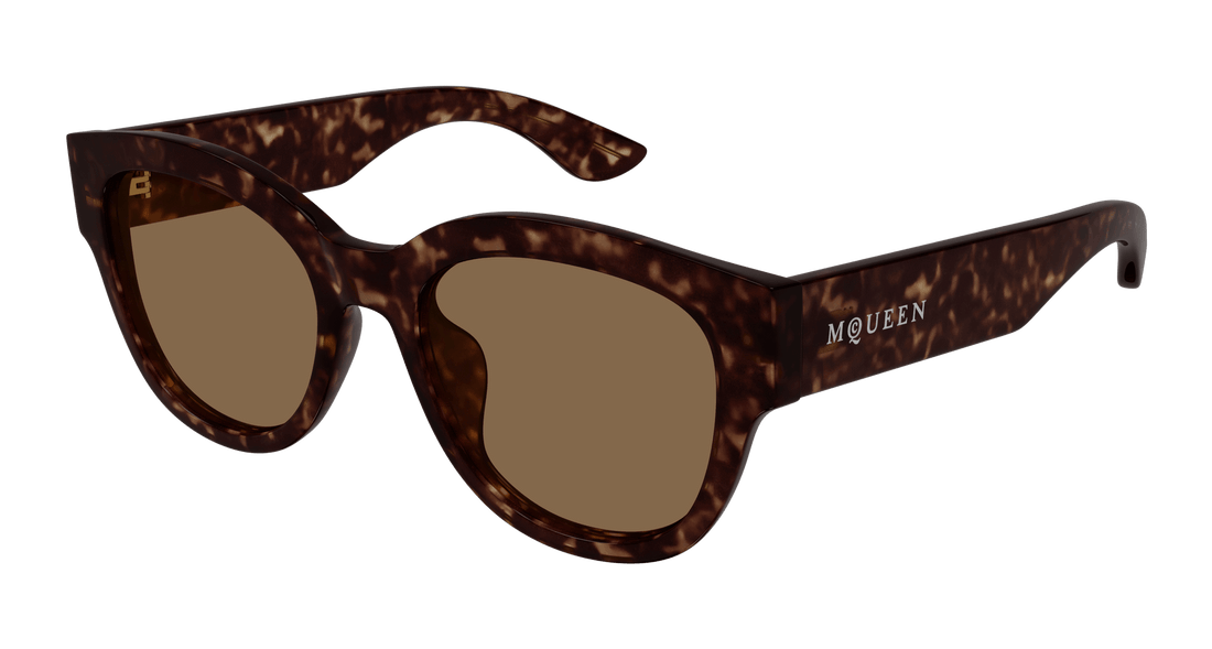 Solglasögon alexander mcqueen am0509sa 002 havana cat eye femenino storlek 55mm - Huvudvy