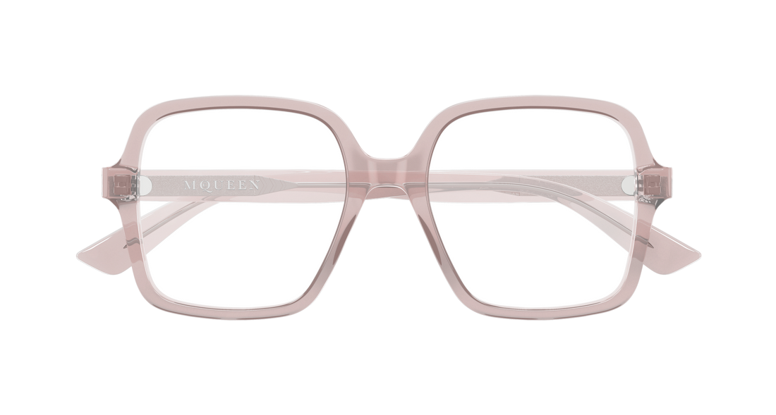 Gafas graduadas alexander mcqueen am0538o 005 rosa rectangular / squared femenino talla 52mm - Vista de detalle