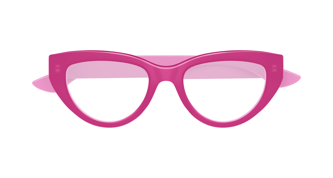 Occhiali da vista alexander mcqueen am0529o 004 rosa cat eye femenino taglia 52mm - Vista dettagliata