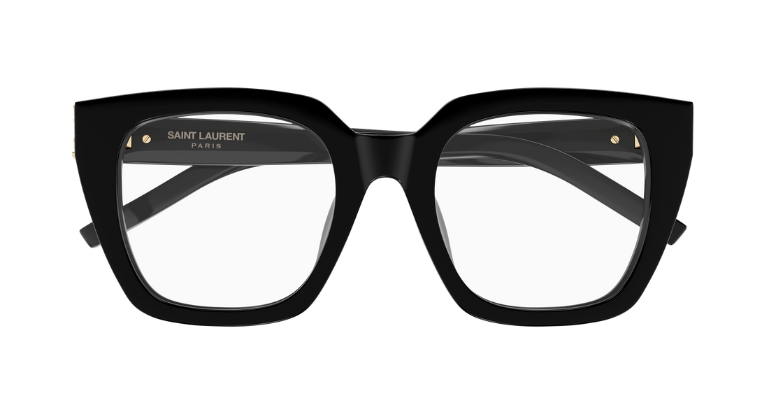 Óculos graduados saint laurent sl m143 opt 001 negro cat eye femenino tamanho 51mm - Vista de detalhe