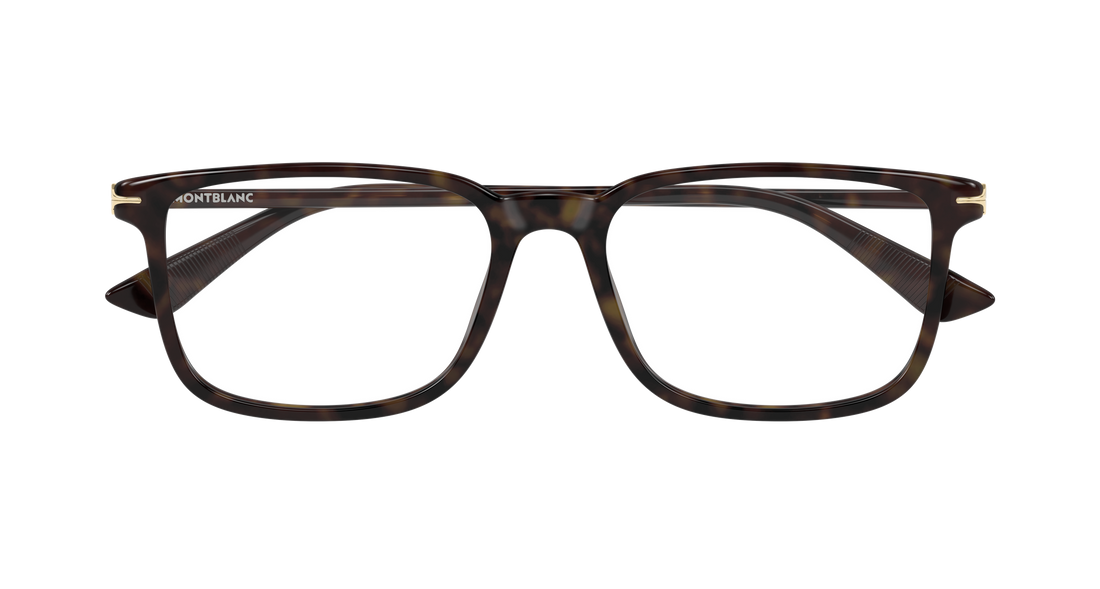 Briller montblanc mb0437o 002 havana rectangular / squared masculino størrelse 54mm - Detaljeret visning