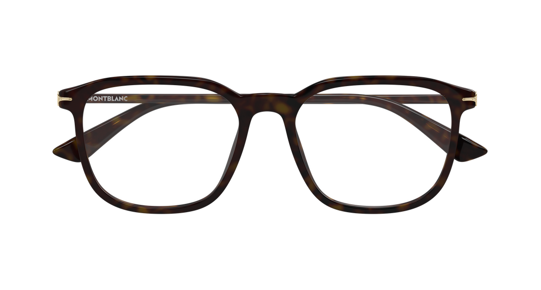Briller montblanc mb0438o 002 havana rectangular / squared masculino størrelse 53mm - Detaljeret visning