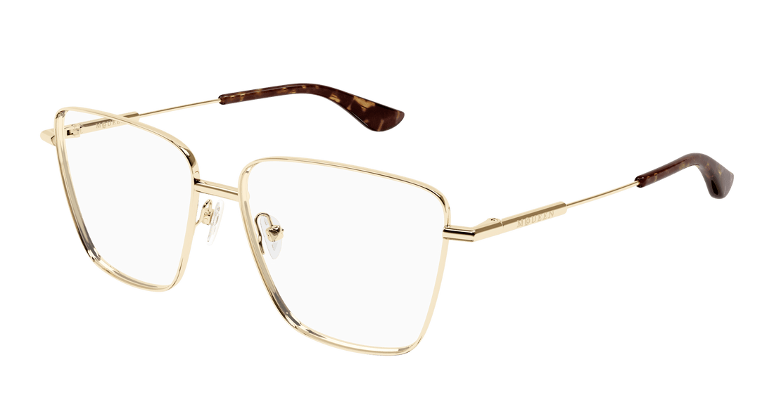 Gafas graduadas alexander mcqueen am0503o 002 dorado square femenino talla 55mm - Vista principal