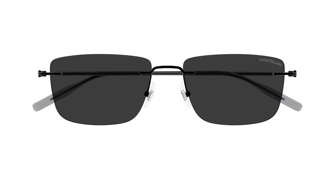 Occhiali da sole montblanc mb0429s 001 negro rectangular / squared masculino taglia 56mm - Vista dettagliata