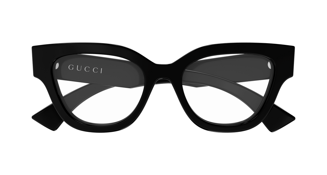 Óculos graduados gucci gg1837o 004 negro butterfly femenino tamanho 51mm - Vista de detalhe