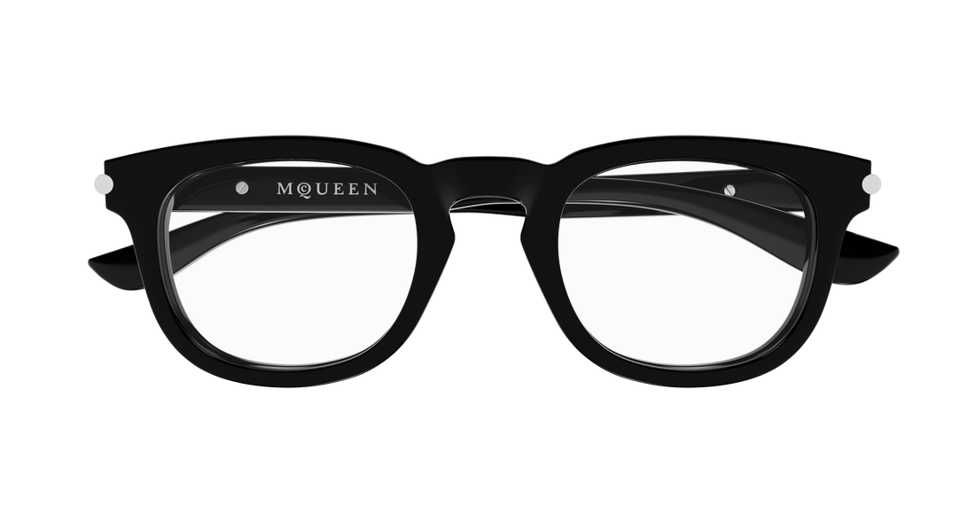 Glasögon alexander mcqueen am0498o 001 negro round masculino storlek 48mm - Detaljvy