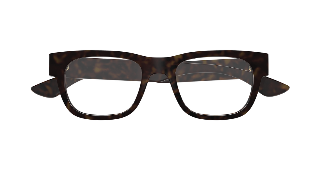 Occhiali da vista alexander mcqueen am0531o 002 havana rectangular / squared masculino taglia 51mm - Vista dettagliata