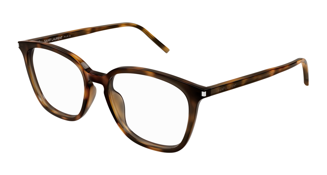 Prescription glasses saint laurent sl 783/f 003 havana round femenino size 54mm - Main view
