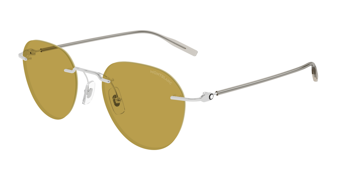 Occhiali da sole montblanc mb0428s 005 plateado round/oval/panthos masculino taglia 51mm - Vista principale