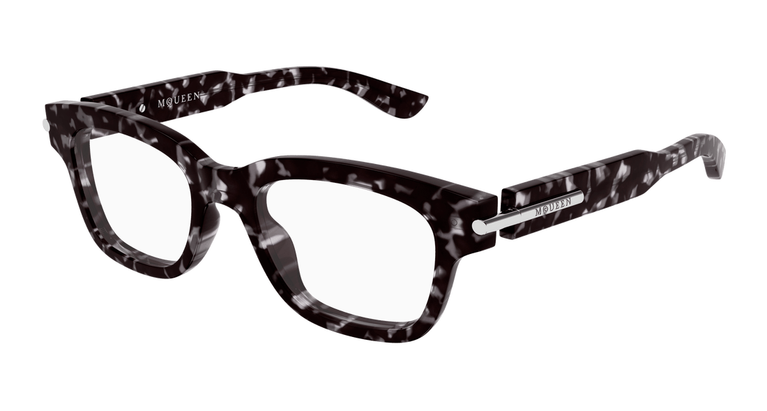Glasögon alexander mcqueen am0497o 006 havana square unisex storlek 52mm - Huvudvy