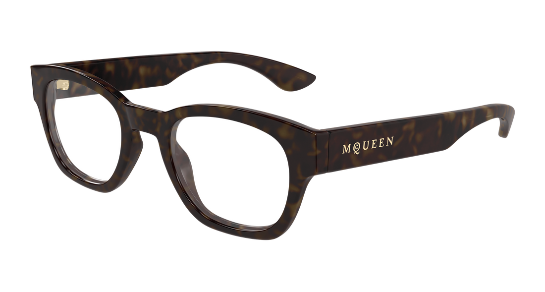 Occhiali da vista alexander mcqueen am0530o 006 havana round/oval/panthos masculino taglia 52mm - Vista principale