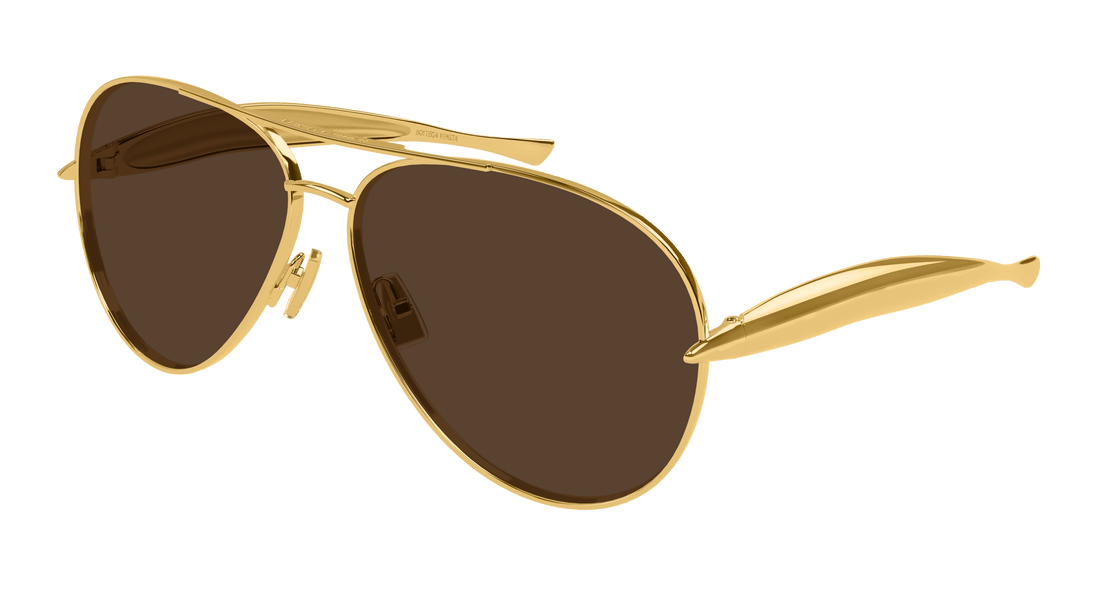 Occhiali da sole bottega veneta bv1305s 007 dorado pilot unisex taglia 64mm - Vista principale