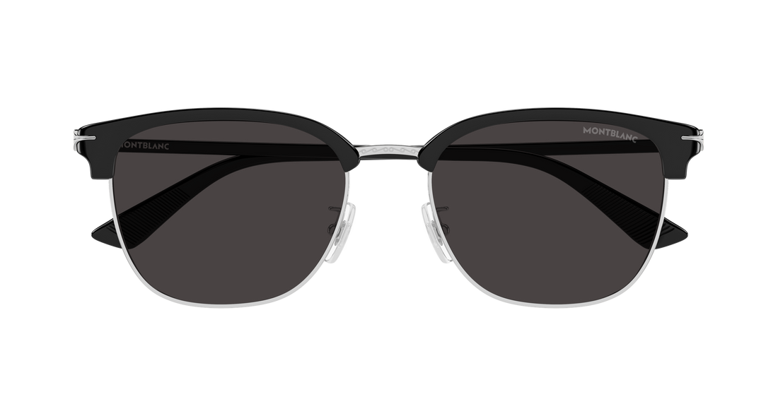 Occhiali da sole montblanc mb0439sa 001 plateado rectangular / squared masculino taglia 55mm - Vista dettagliata