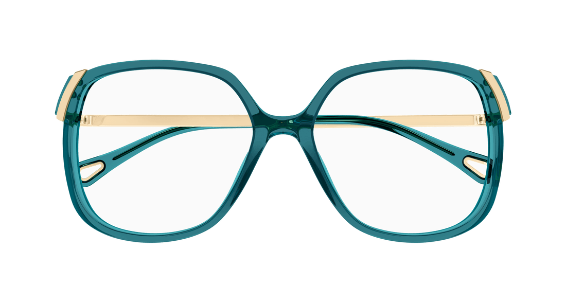 Occhiali da vista chloé ch0287o 005 verde square femenino taglia 56mm - Vista dettagliata