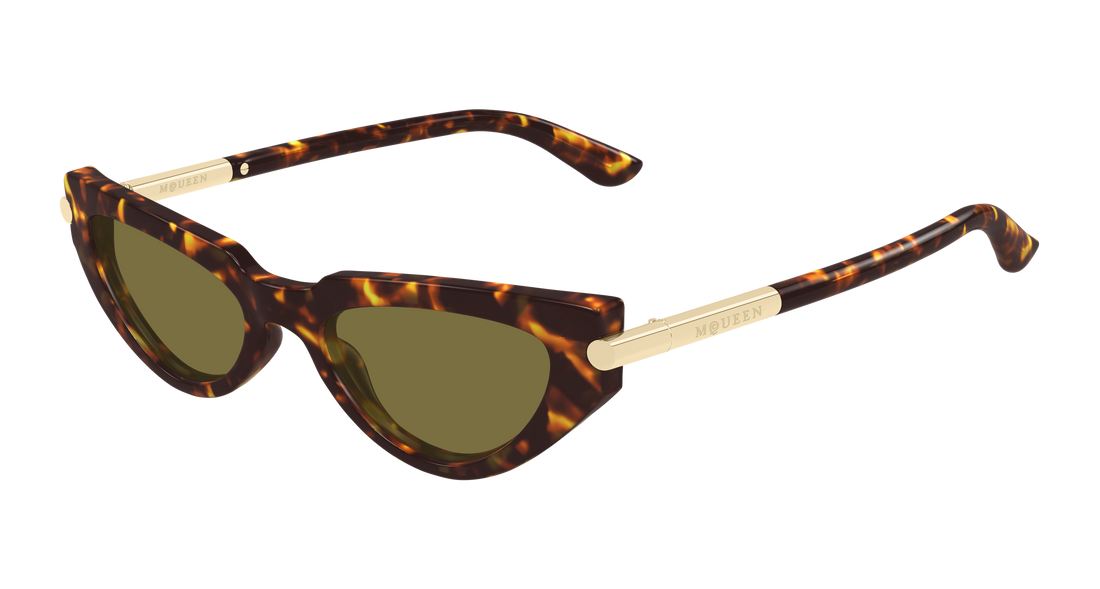 Solglasögon alexander mcqueen am0520s 003 havana cat eye femenino storlek 51mm - Huvudvy