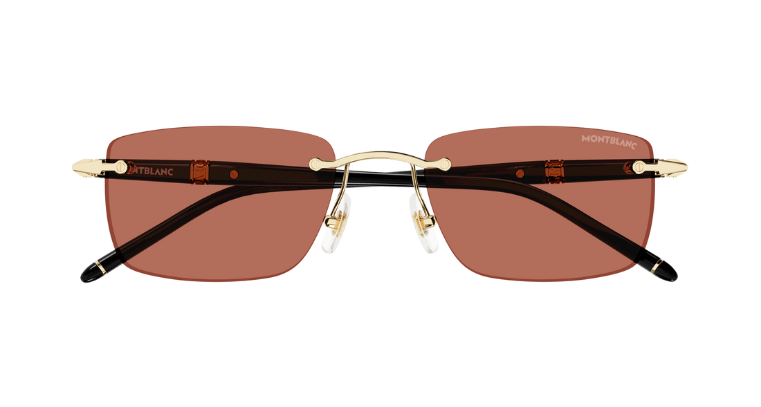 Sunglasses montblanc mb0344s 007 dorado square masculino size 54mm - Detailed view