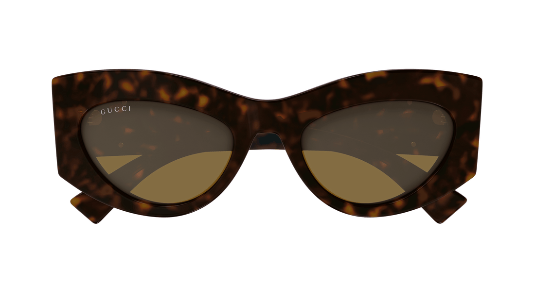 Occhiali da sole gucci gg1843s 002 havana cat eye femenino taglia 53mm - Vista dettagliata