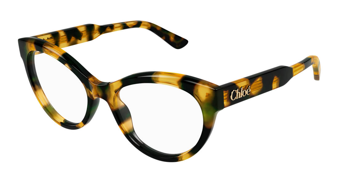 Óculos graduados chloé ch0342o 007 havana cat eye femenino tamanho 54mm - Vista principal