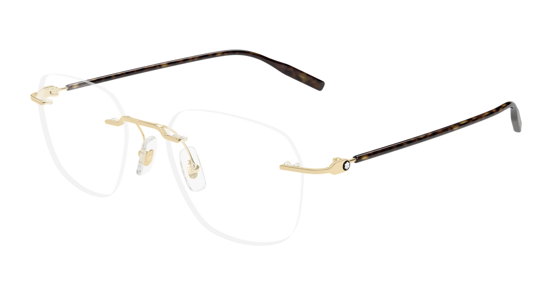 Brillen montblanc mb0430o 003 dorado round/oval/panthos masculino größe 51mm - Hauptansicht