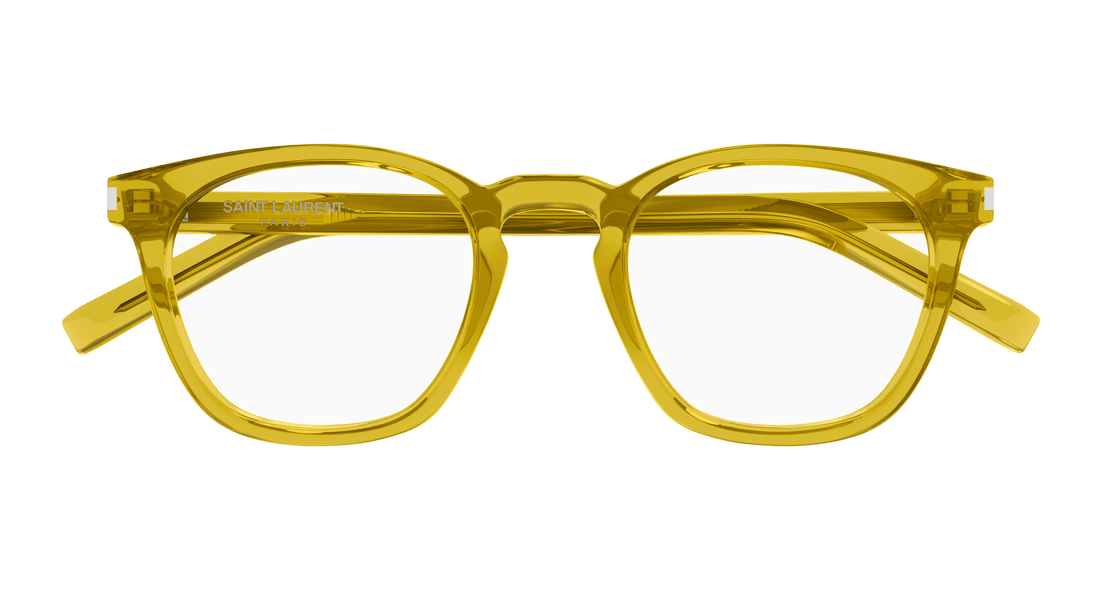 Prescription glasses saint laurent sl 28 opt 013 amarillo round unisex size 50mm - Detailed view
