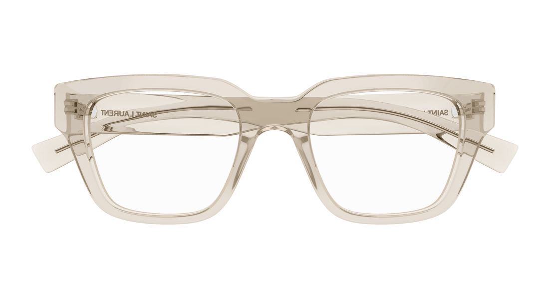 Prescription glasses saint laurent sl 804 004 beige square unisex size 51mm - Detailed view