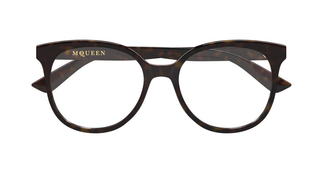 Gafas graduadas alexander mcqueen am0540o 002 havana cat eye femenino talla 54mm - Vista de detalle