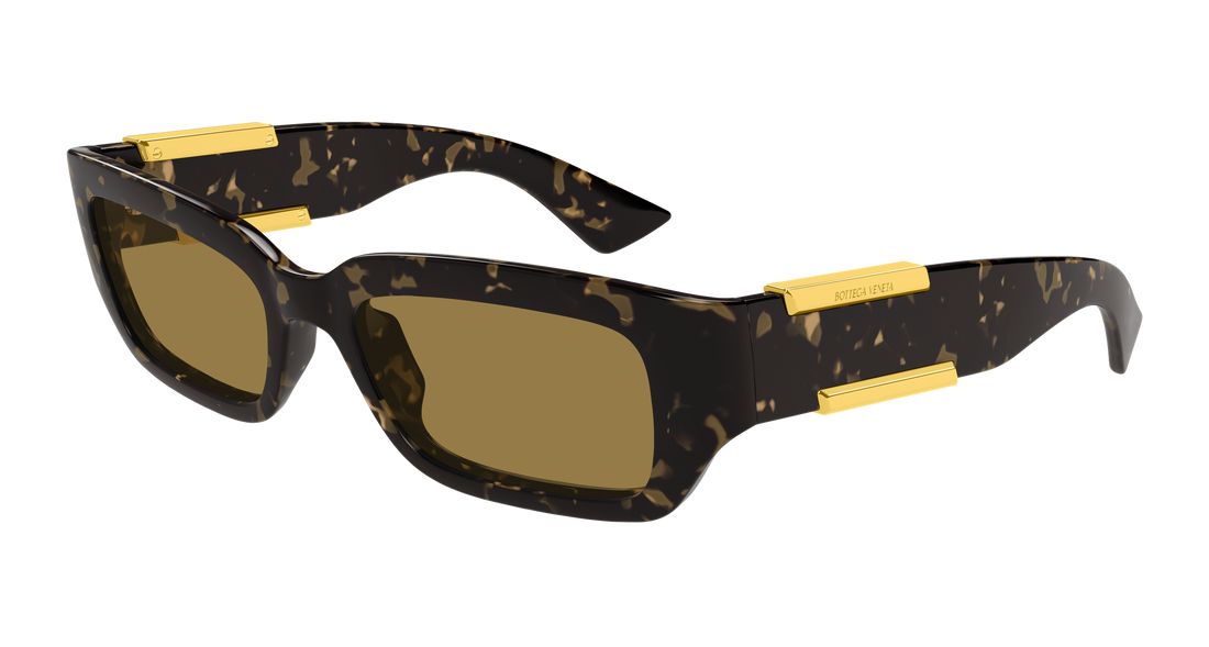 Lunettes de soleil bottega veneta bv1406s 002 havana rectangular / squared unisex taille 53mm - Vue principale