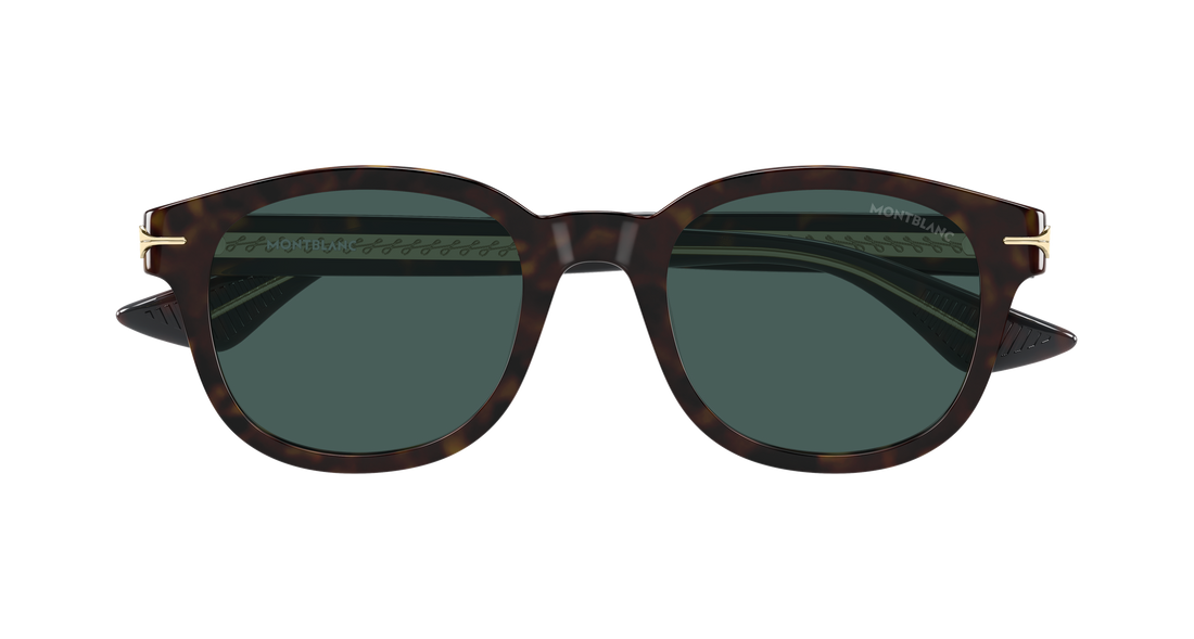 Occhiali da sole montblanc mb0435s 002 havana round/oval/panthos masculino taglia 51mm - Vista dettagliata