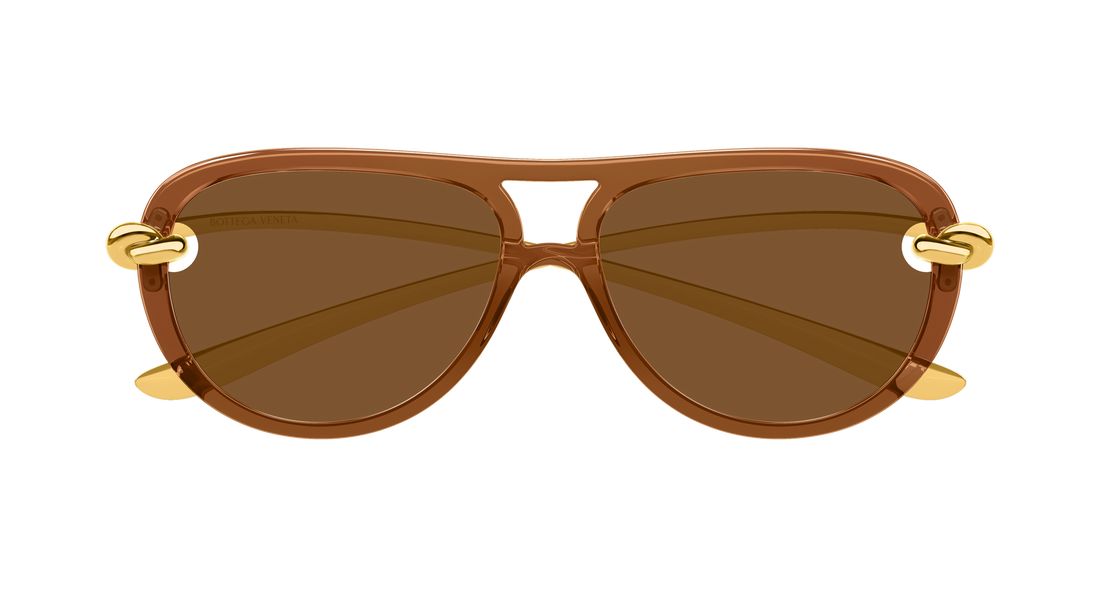 Lunettes de soleil bottega veneta bv1418s 004 marron pilot/navigator femenino taille 58mm - Vue détaillée
