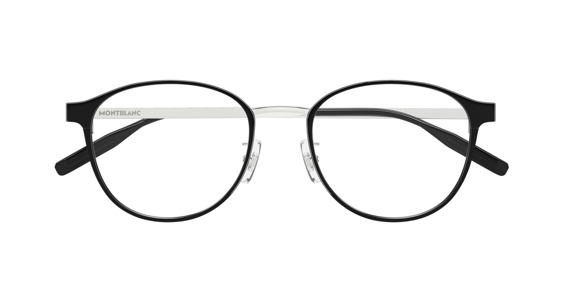 Occhiali da vista montblanc mb0447oa 005 negro round/oval/panthos masculino taglia 54mm - Vista dettagliata