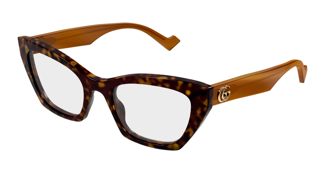 Occhiali da vista gucci gg1334o 005 havana cat eye femenino taglia 52mm - Vista principale